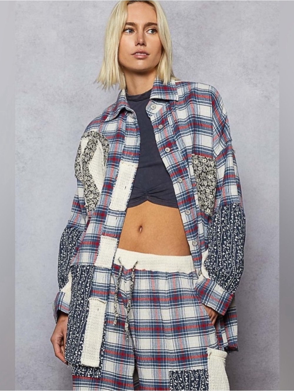 POL Plaid Patchwork Set - Picture 6 of 14